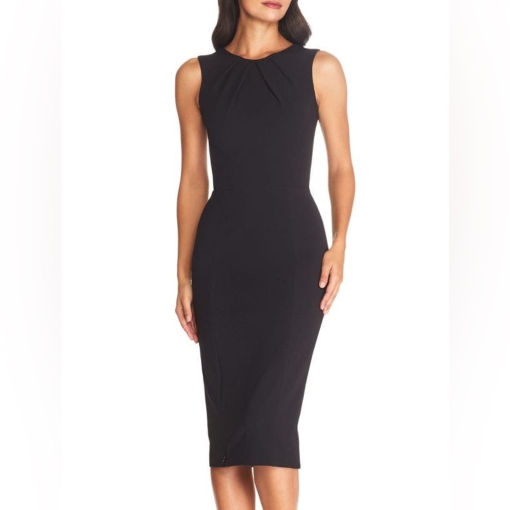Dress the Population Black Simone Roundneck Bodycon Midi Dress